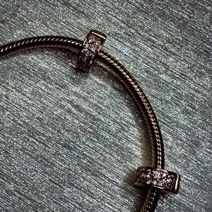 Rose Gold Pink Pavé Clip Charm(s)